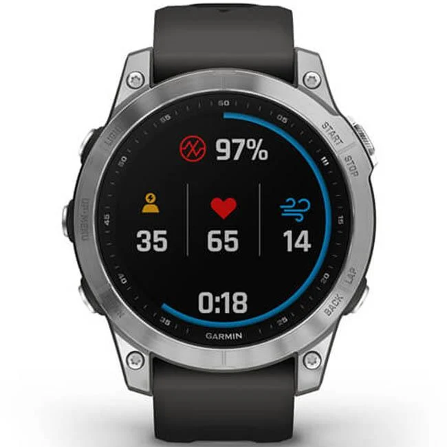 Garmin Fenix 7 Smartwatch - Silver with Graphite Band - Image 4
