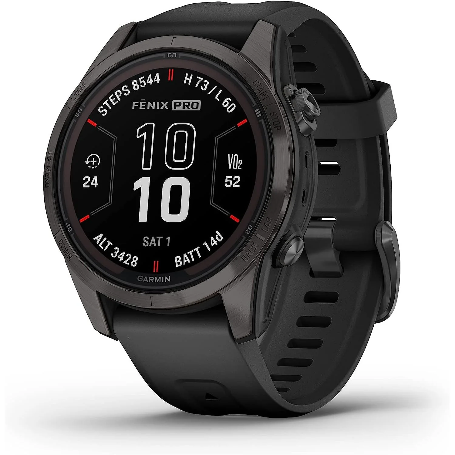 Garmin fenix 7S Pro Solar, Sapphire, Carbon Gray DLC Titanium, Black + 2 Year Warranty - Image 2