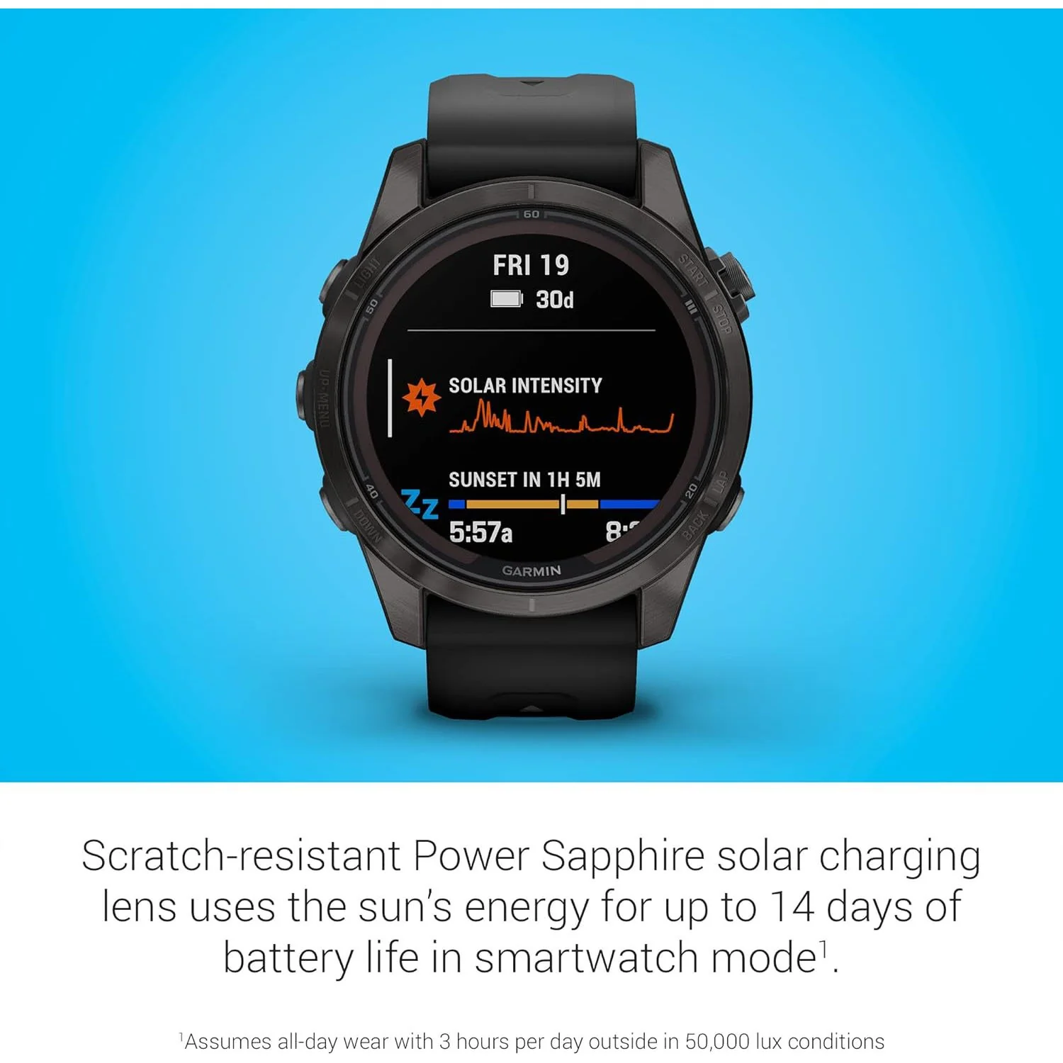 Garmin fenix 7S Pro Solar, Sapphire, Carbon Gray DLC Titanium, Black + 2 Year Warranty - Image 5