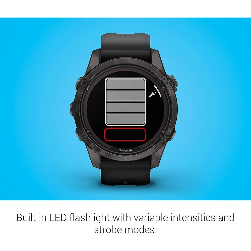 Garmin fenix 7S Pro Solar, Sapphire, Gray DLC Titanium, Black + Charging Bundle - Image 7
