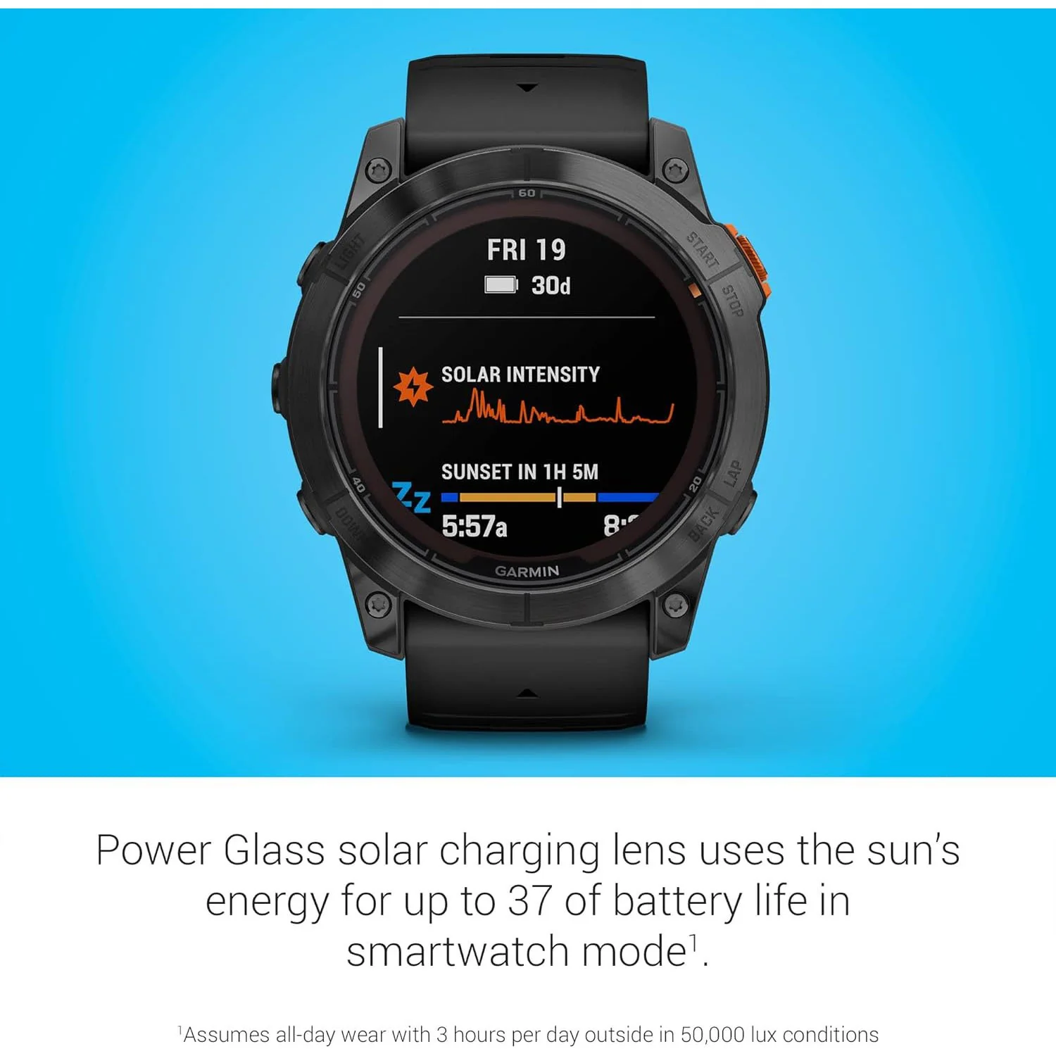 Garmin fenix 7X Pro Solar, Glass, Slate Gray Steel, Black + 2 Year Warranty Pack - Image 4