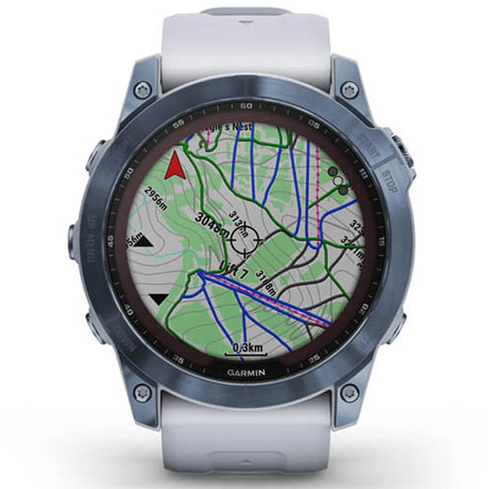 Garmin Fenix 7X Sapphire Solar Smartwatch Blue w/ White Band + 2 Year Warranty - Image 5