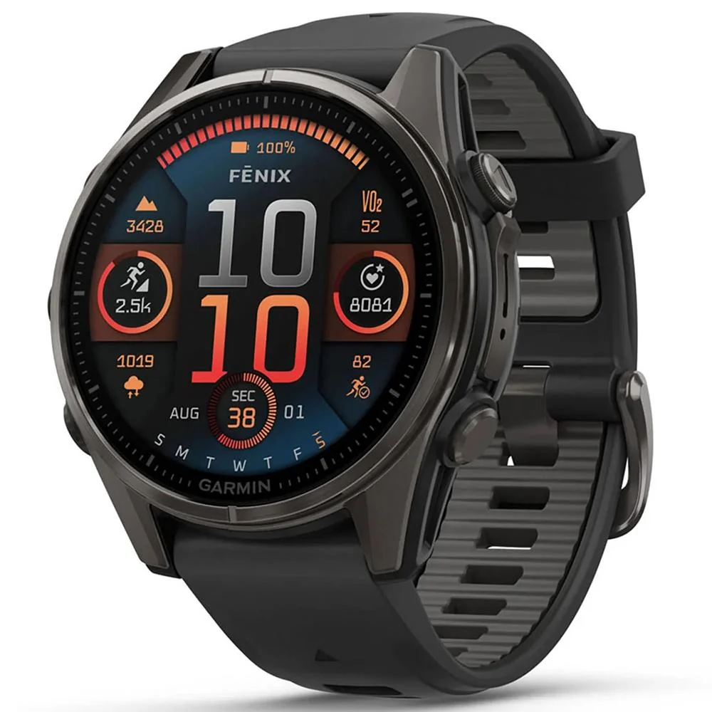 Garmin Fenix 8 43 mm AMOLED Gray Titanium with Black Band + Charging Dock Bundle - Image 5