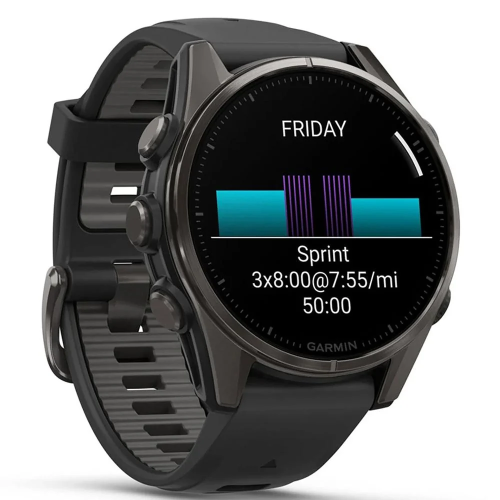 Garmin Fenix 8 43 mm AMOLED Gray Titanium with Black Band + Charging Dock Bundle - Image 6