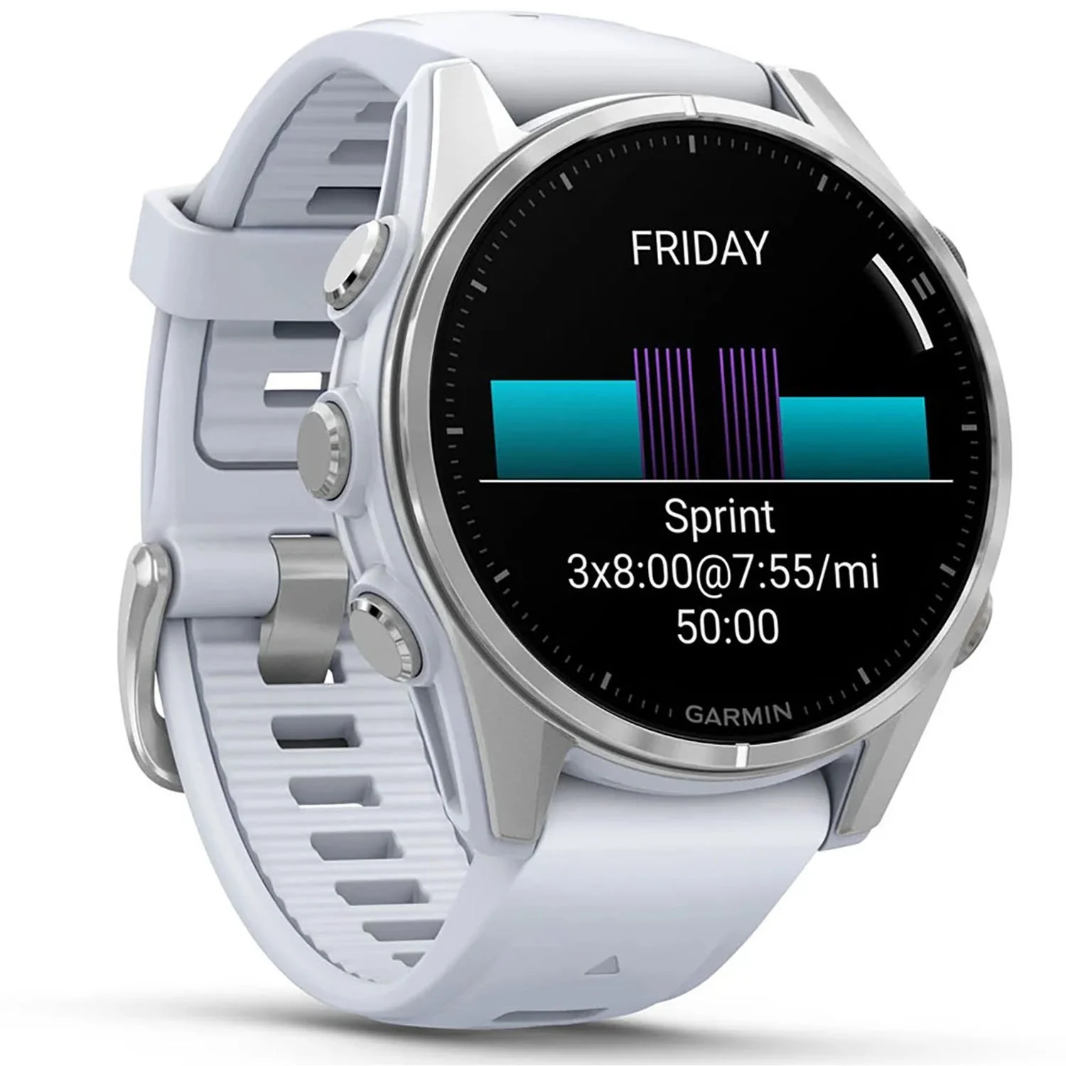 Garmin Fenix 8 43 mm, AMOLED, Silver with Whitestone Silicone Band - Image 2