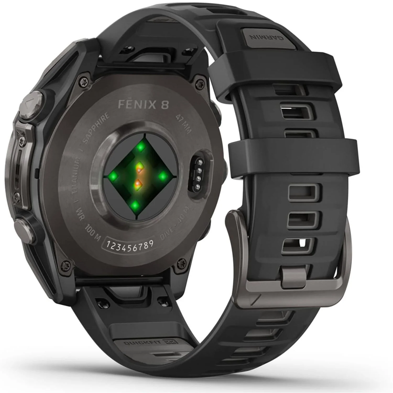 Garmin Fenix 8 47 mm, AMOLED, Sapphire, Carbon Gray Titanium with Black Silicone Band - Image 6