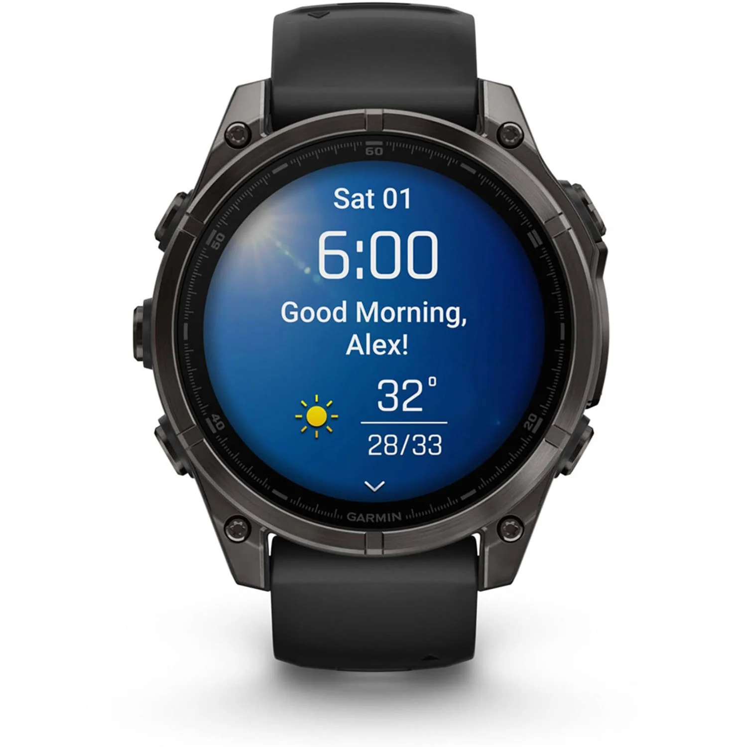 Garmin Fenix 8 47 mm, AMOLED, Sapphire, Carbon Gray Titanium with Black Silicone Band - Image 8