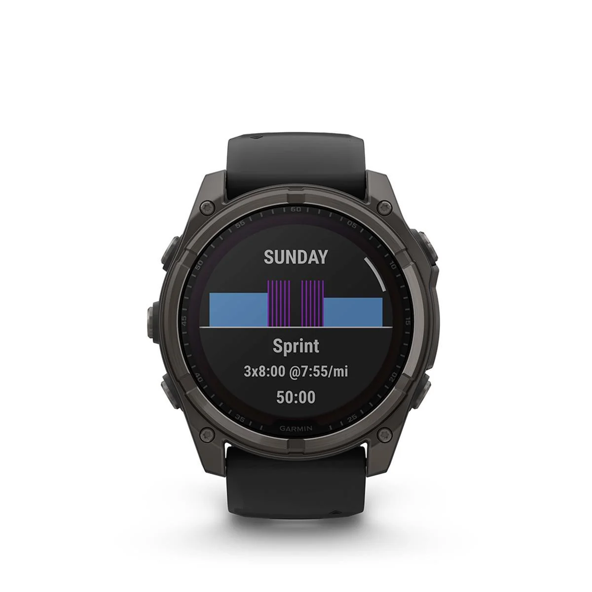Garmin Fenix 8 47 mm, Solar Sapphire, Carbon Gray DLC Titanium with Black/Pebble Gray - Image 4