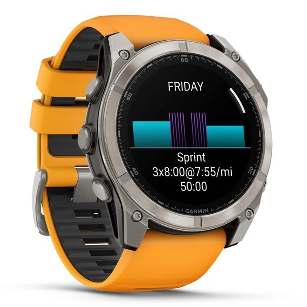 Garmin Fenix 8 51 mm, AMOLED Sapphire, Titanium w/Spark Orange/Graphite Silicone Band - Image 3