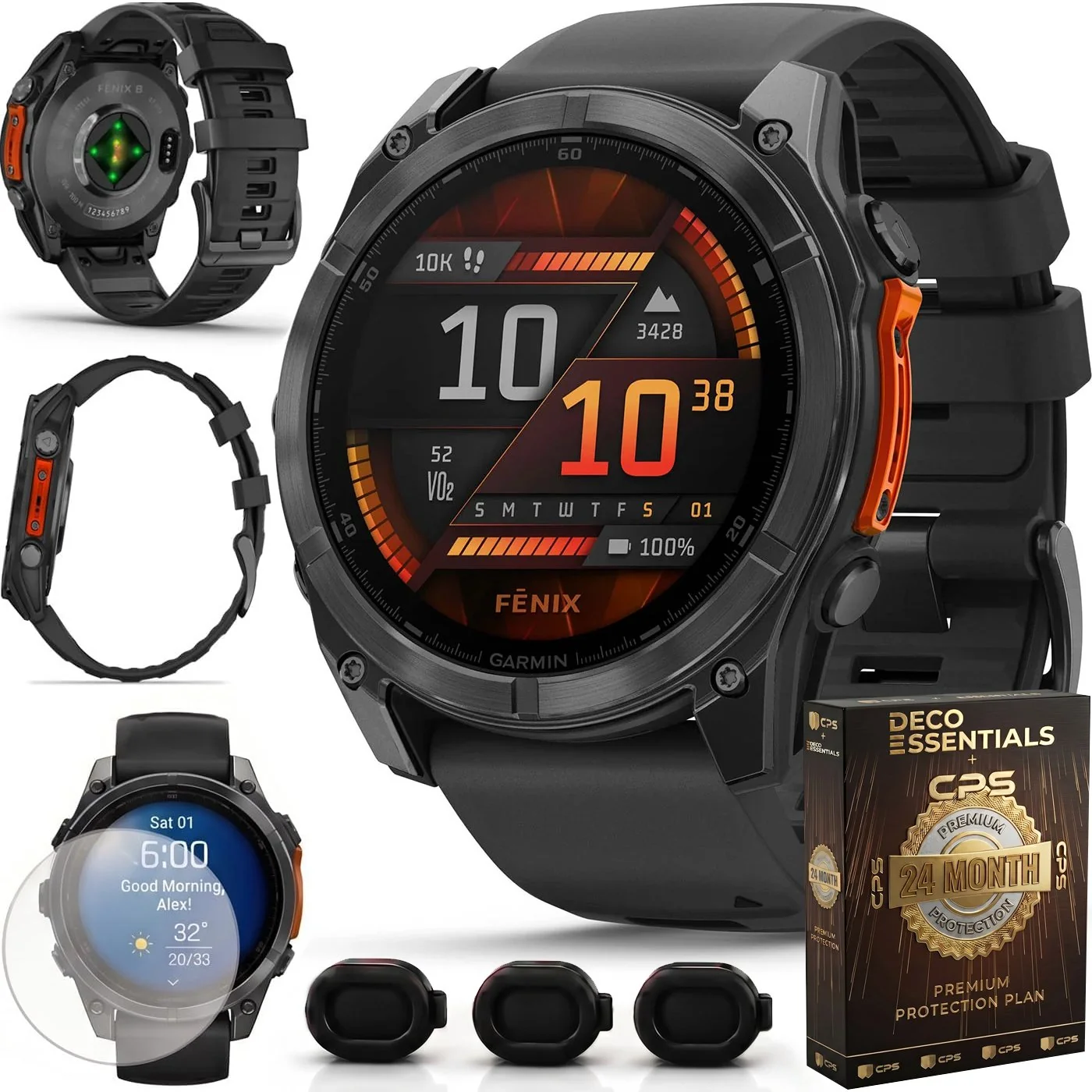 Garmin Fenix 8 51 mm AMOLED Slate Gray with Black Band + 2 Year Warranty Bundle