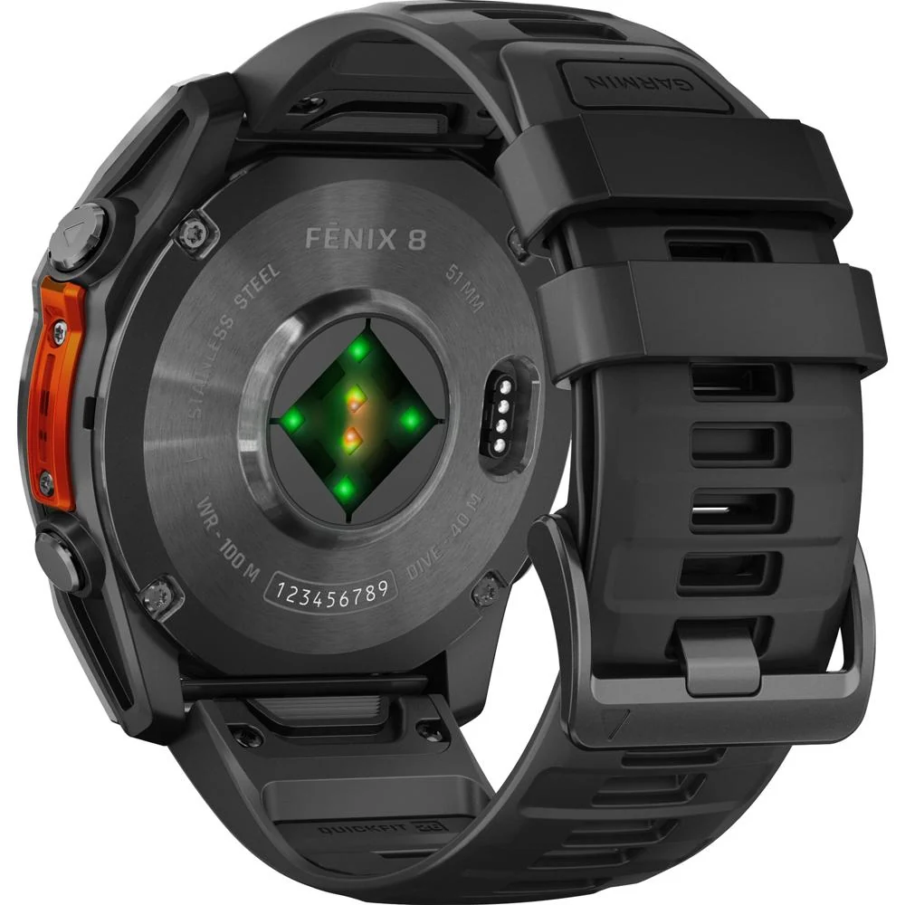 Garmin Fenix 8 51 mm, AMOLED Slate Gray with Black Silicone Band - Image 6