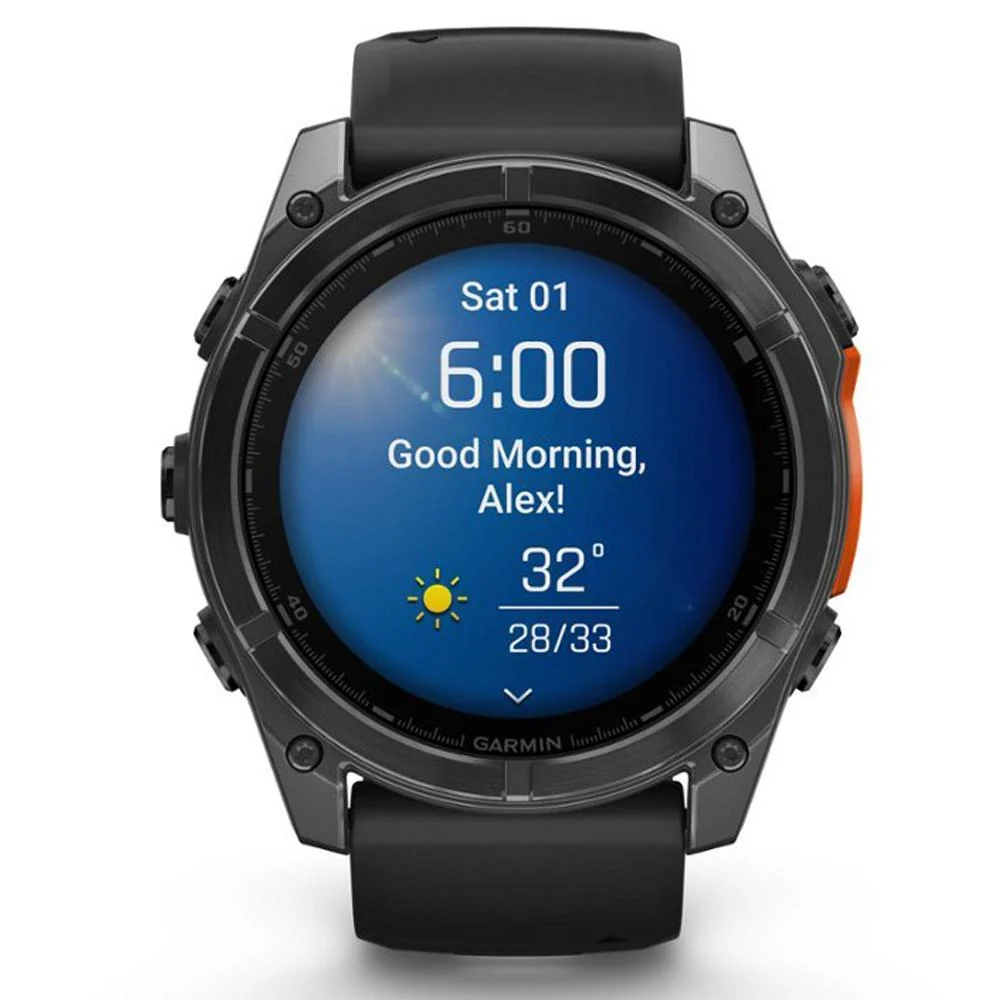 Garmin Fenix 8 51mm AMOLED Sapphire, Carbon Gray DLC Titanium w/ Black/Pebble Gray Band - Image 2
