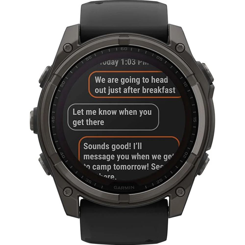 Garmin Fenix 8 51mm Solar Sapphire, Carbon Gray DLC Titanium w/ Black/Pebble Gray Band - Image 3