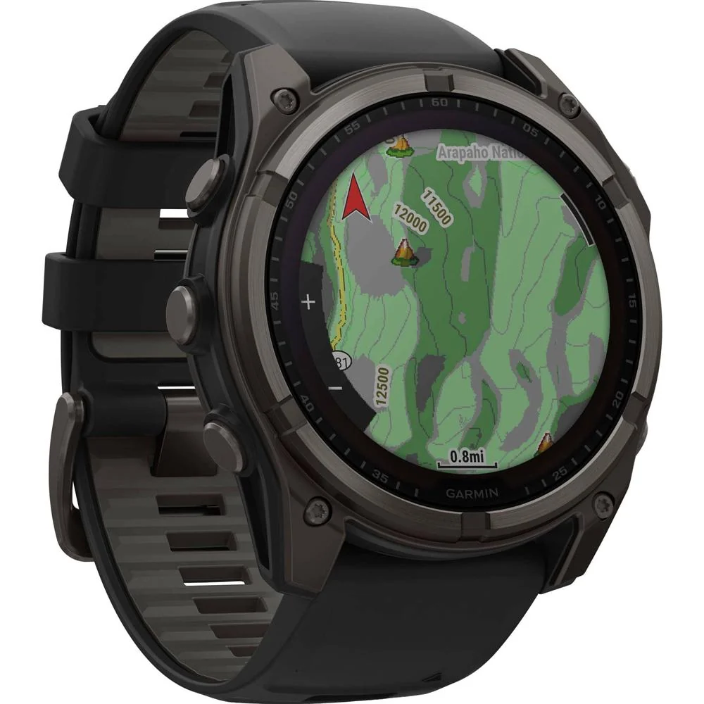 Garmin Fenix 8 51mm Solar Sapphire, Carbon Gray DLC Titanium w/ Black/Pebble Gray Band - Image 4