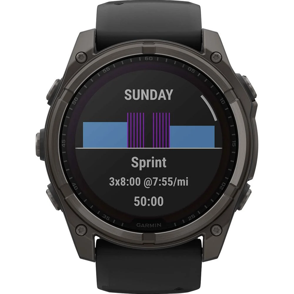 Garmin Fenix 8 51mm Solar Sapphire, Carbon Gray DLC Titanium w/ Black/Pebble Gray Band - Image 6