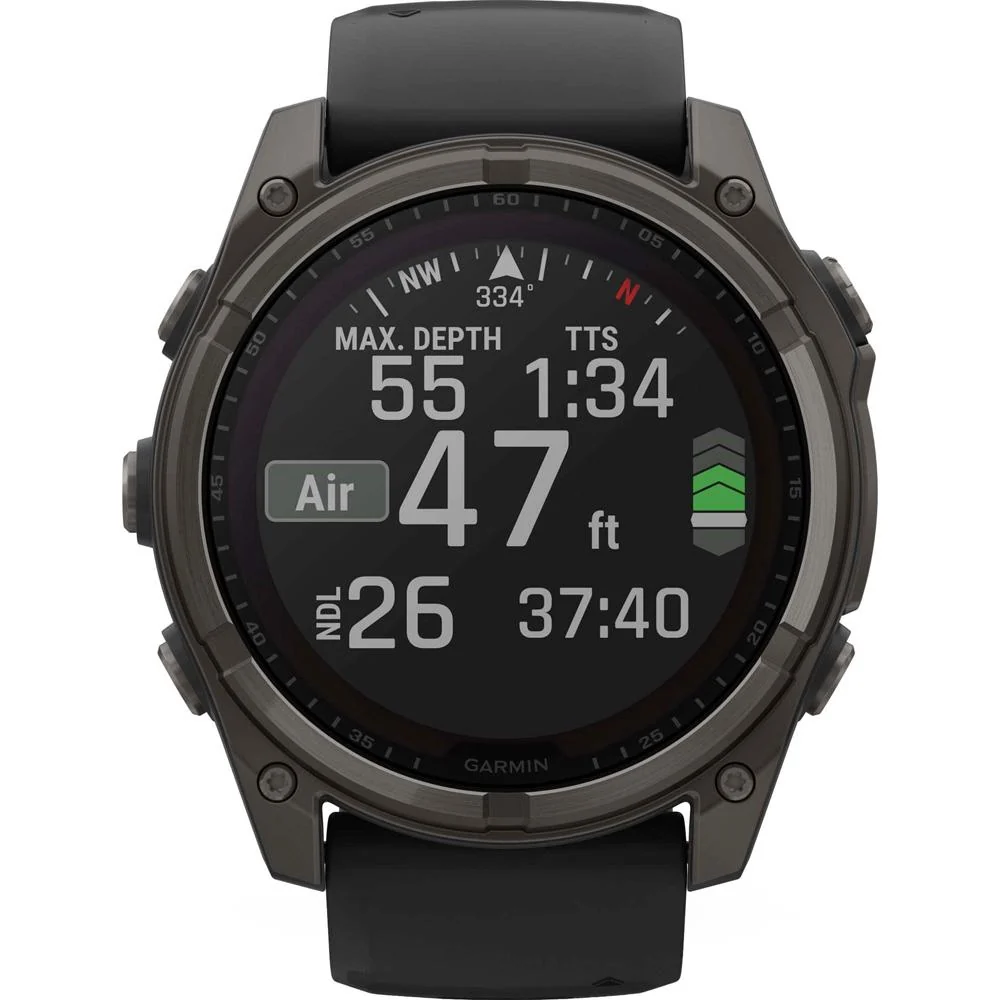 Garmin Fenix 8 51mm Solar Sapphire, Carbon Gray DLC Titanium w/ Black/Pebble Gray Band - Image 9