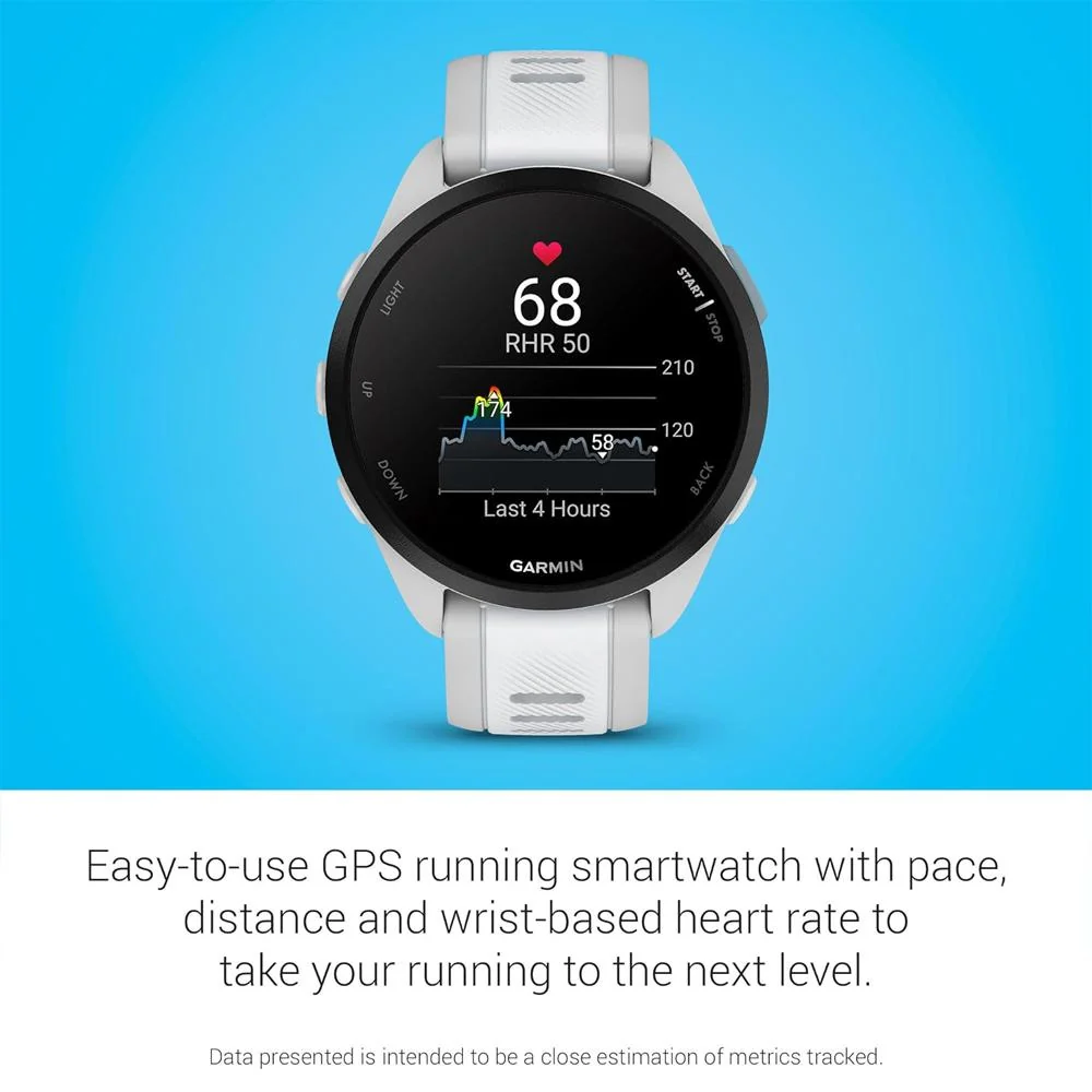 Garmin Forerunner 165 Smart Sport Watch, Mist Gray + Whitestone + HRM 200 (M-XL) Bundle - Image 7