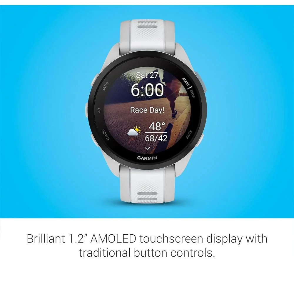 Garmin Forerunner 165 Smart Sport Watch, Mist Gray + Whitestone + HRM 200 (M-XL) Bundle - Image 8