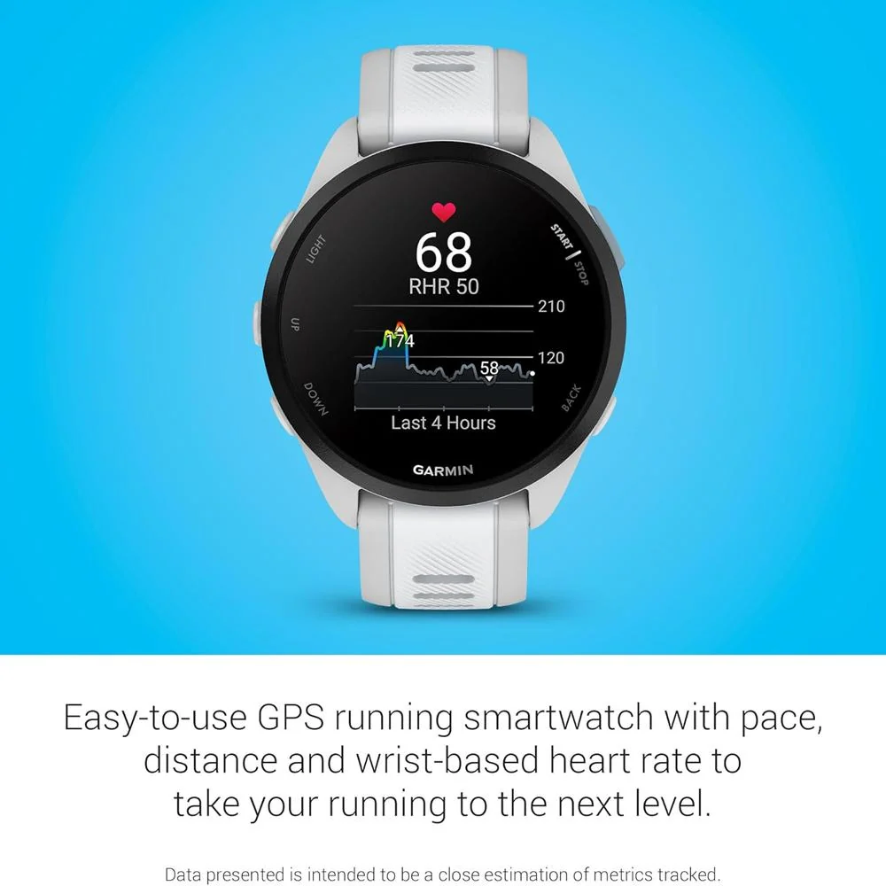 Garmin Forerunner 165 Smart Sport Watch Mist Gray + Whitestone with Band Bundle - Image 10