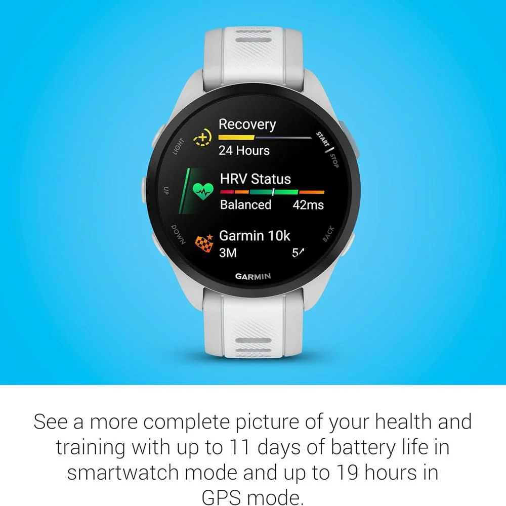 Garmin Forerunner 165 Smart Sport Watch Mist Gray + Whitestone with Band Bundle - Image 11