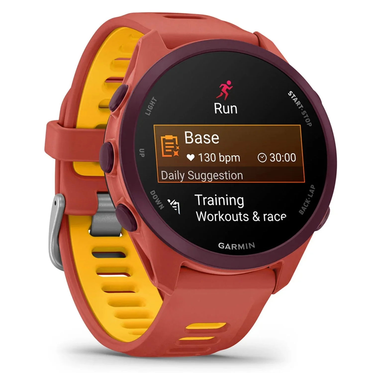Garmin Forerunner 170 Music GPS Running Smartwatch, Red Pink/Mango - Image 6