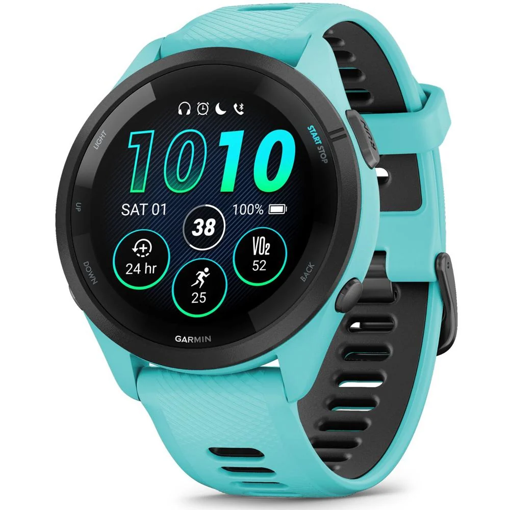 Garmin Forerunner 265 GPS Smartwatch, Aqua/Black w/ Accessories Bundle - Image 2