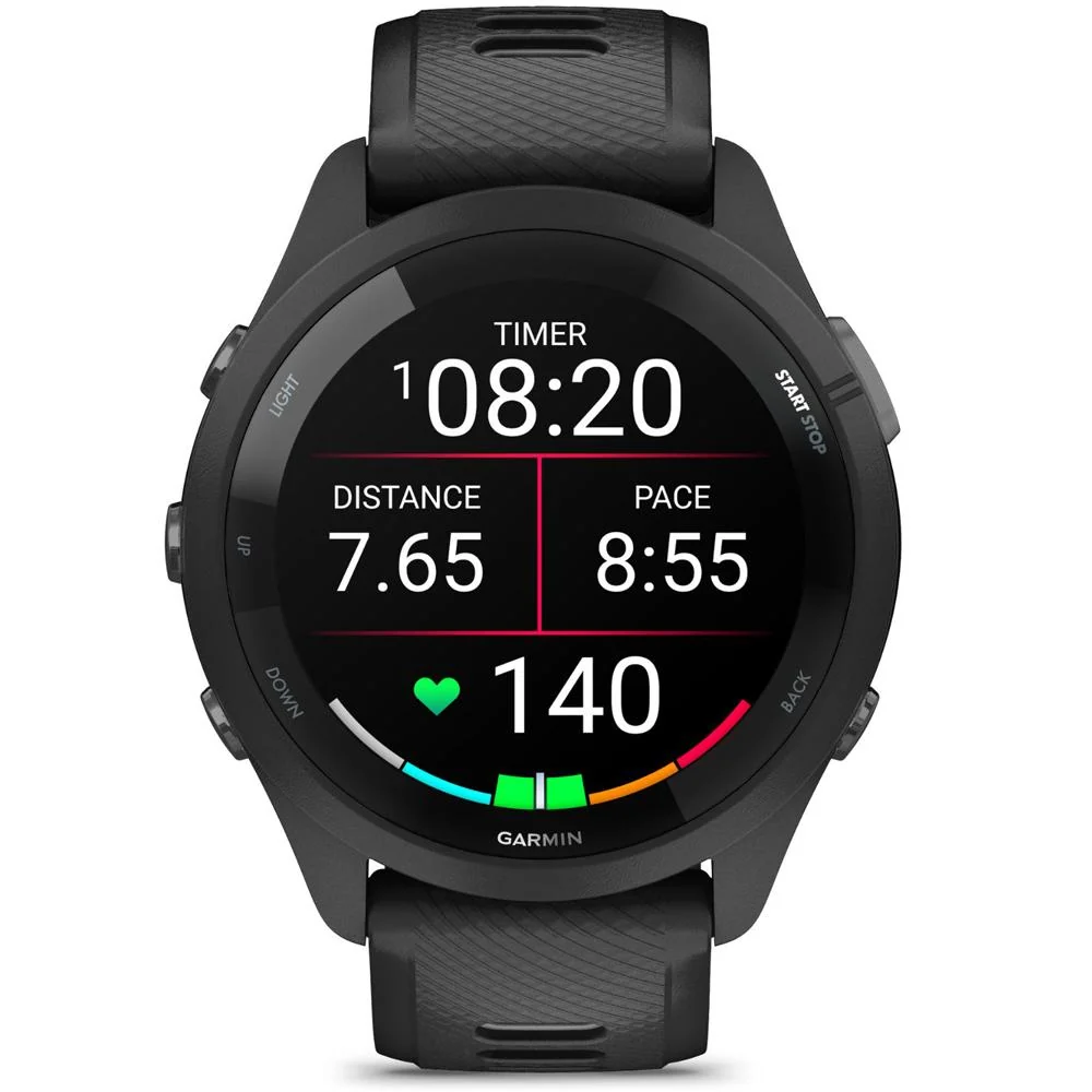 Garmin Forerunner 265 GPS Smartwatch, Black/Powder Gray w/ Garmin HRM 200 (XS-S) Bundle - Image 4