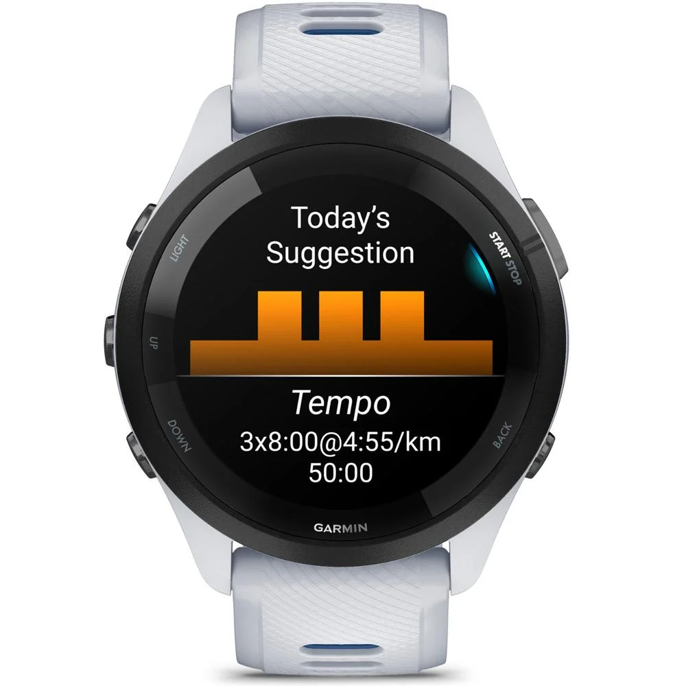 Garmin Forerunner 265 GPS Smartwatch, Whitestone/Tidal Blue w/ Accessories Bundle - Image 5