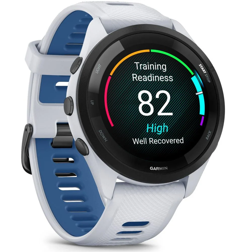 Garmin Forerunner 265 GPS Smartwatch, Whitestone/Tidal Blue w/ HRM 200 (XS-S) Bundle - Image 5
