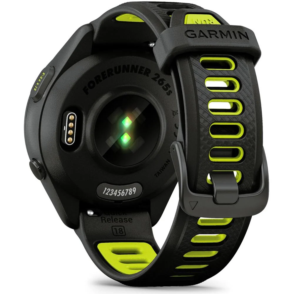 Garmin Forerunner 265S GPS Smartwatch, Black/Amp Yellow w/ Garmin HRM 200 (XS-S) Bundle - Image 9