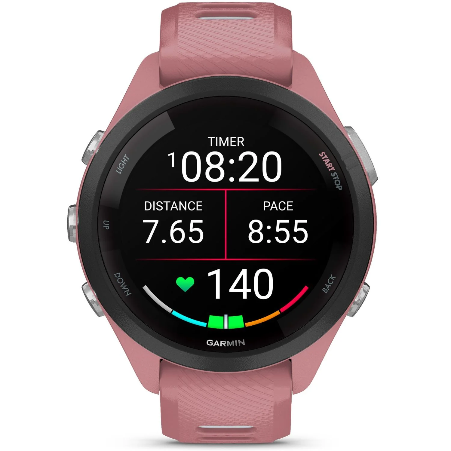 Garmin Forerunner 265S GPS Smartwatch, Light Pink/Whitestone - Image 2
