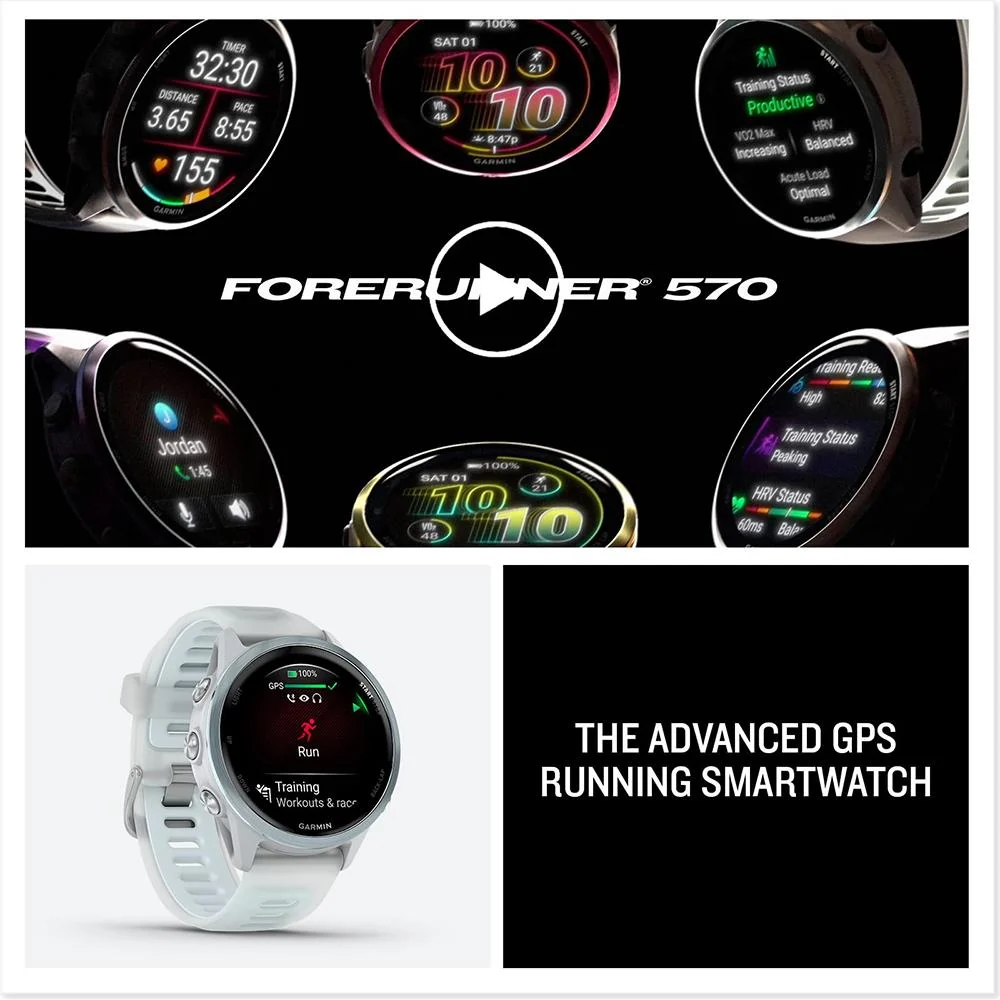Garmin Forerunner 570 - 42mm GPS Smartwatch Blue Band with Charging Dock Bundle - Image 12