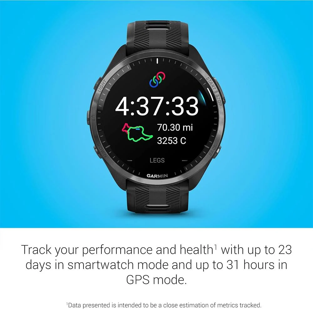 Garmin Forerunner 965 Running Smartwatch Black and Powder Gray + Charging Bundle - Image 8