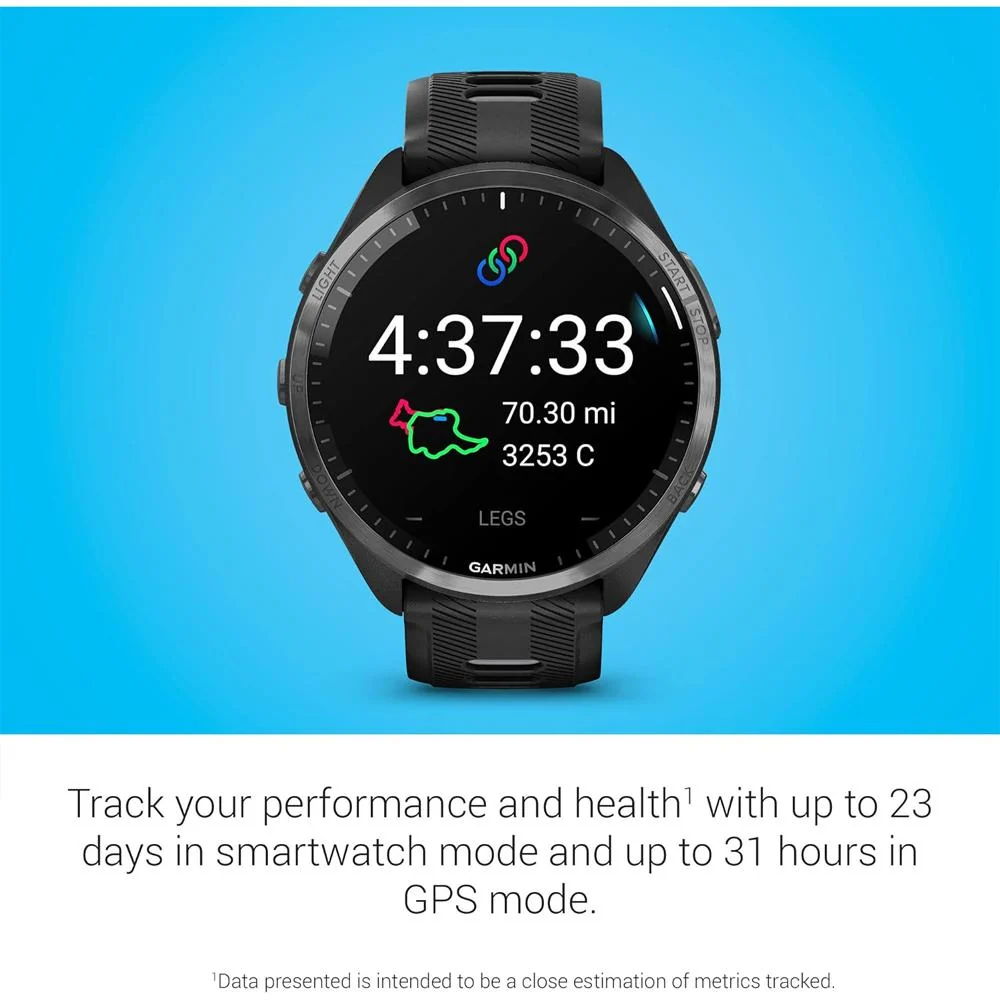 Garmin Forerunner 965 Running Smartwatch, Black & Powder Gray w/ Accessories Bundle - Image 5