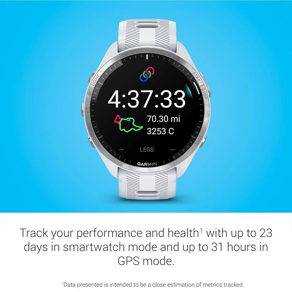 Garmin Forerunner 965 Running Smartwatch Whitestone and Gray + Charging Bundle - Image 9