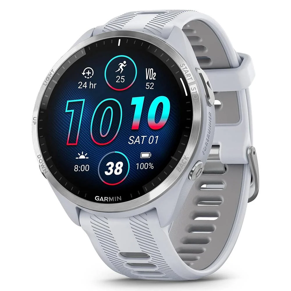 Garmin Forerunner 965 Running Smartwatch Whitestone and Gray with Band Bundle - Image 2