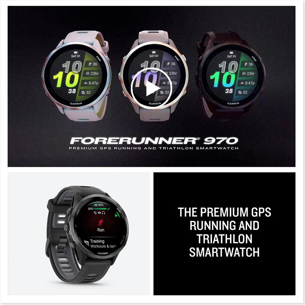 Garmin Forerunner 970 GPS Smartwatch Carbon Gray and Black Band with Band Bundle - Image 9