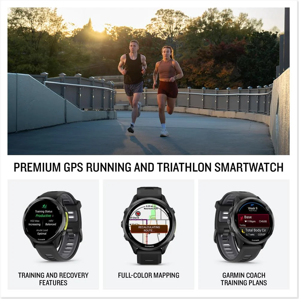 Garmin Forerunner 970 GPS Smartwatch, Carbon Gray DLC Titanium + Accessories Bundle - Image 3