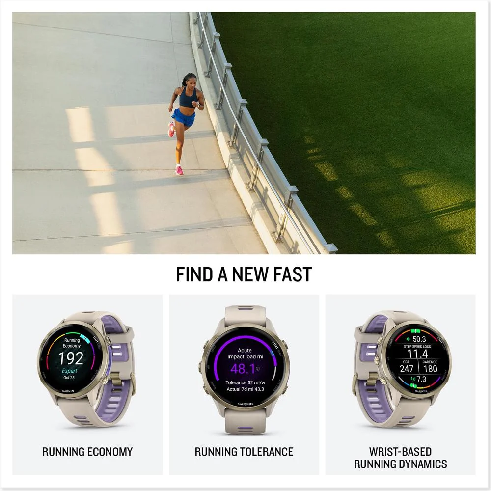 Garmin Forerunner 970 GPS Smartwatch, Titanium and Gray/Indigo Band +Accessories Bundle - Image 5