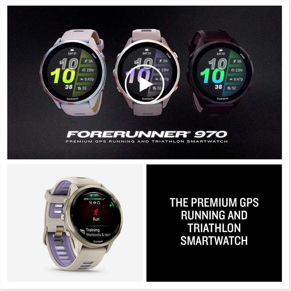 Garmin Forerunner 970 GPS Smartwatch Titanium and Gray/Indigo Band + Band Bundle - Image 9