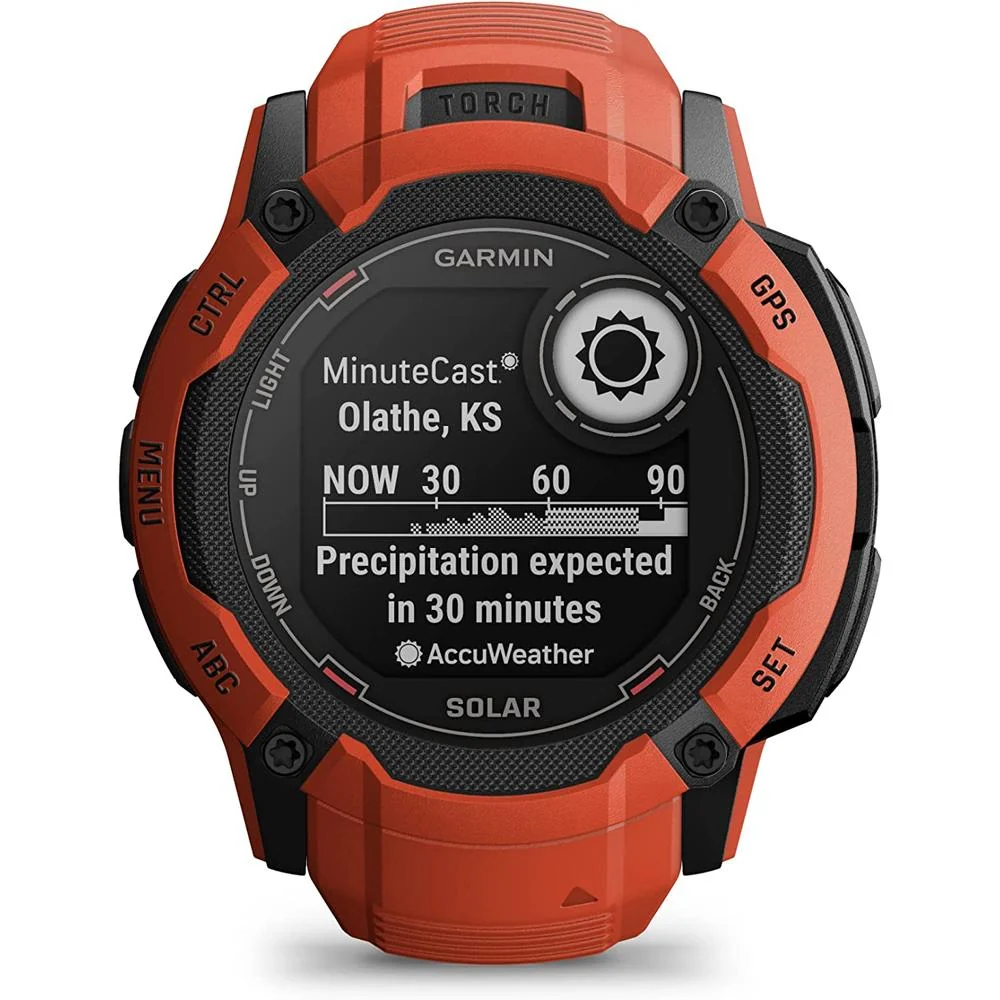Garmin Instinct 2X Solar Rugged GPS Smartwatch Flame Red + 2x Tactical Bracelet - Image 5