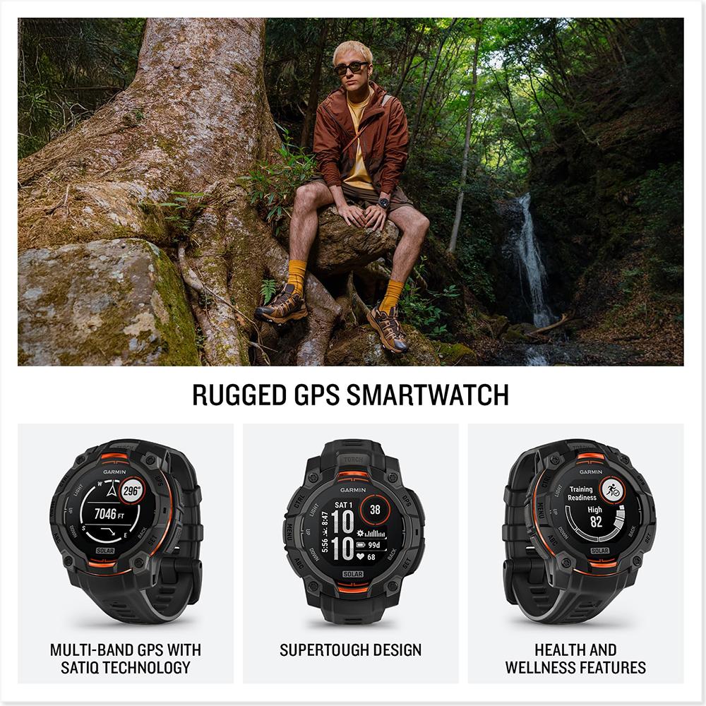 Garmin Instinct 3 - 45 mm GPS Smartwatch, SOLAR + Milanese Band + Charging Dock Bundle - Image 13