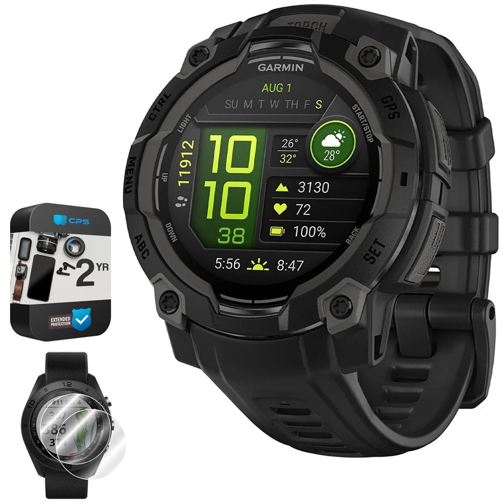 Garmin Instinct 3 45mm GPS Smartwatch, AMOLED + 2x Protector + 2 Yr Warranty Bundle - Image 2