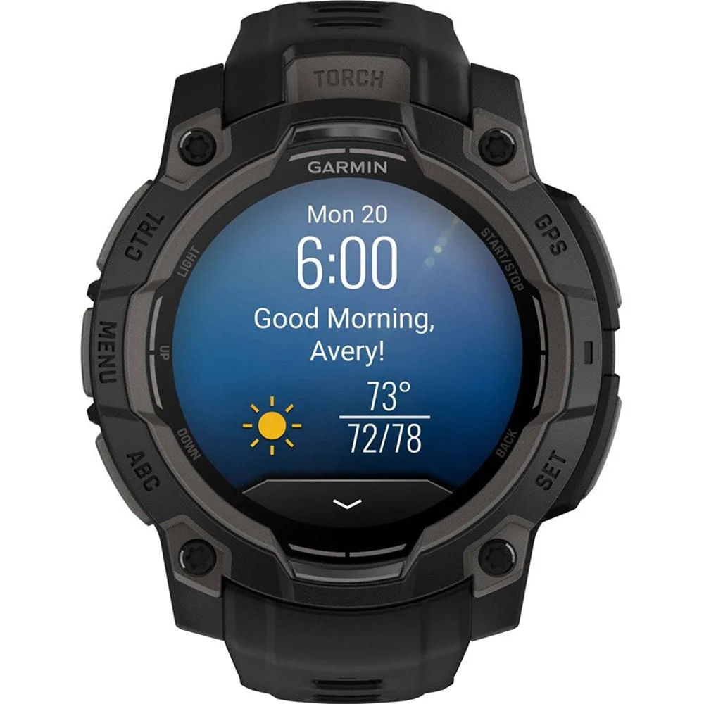 Garmin Instinct 3 45mm Outdoor GPS Smartwatch, AMOLED, Black w/ HRM 200 (M-XL) Bundle - Image 6