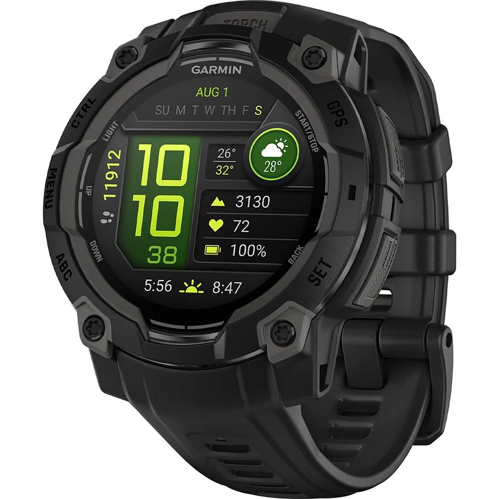 Garmin Instinct 3 45mm Outdoor GPS Smartwatch, AMOLED, Black w/ HRM 200 (XS-S) Bundle - Image 3
