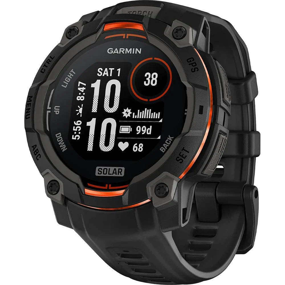 Garmin Instinct 3 45mm Outdoor GPS Smartwatch, SOLAR, Black w/ HRM 200 (M-XL) Bundle - Image 3