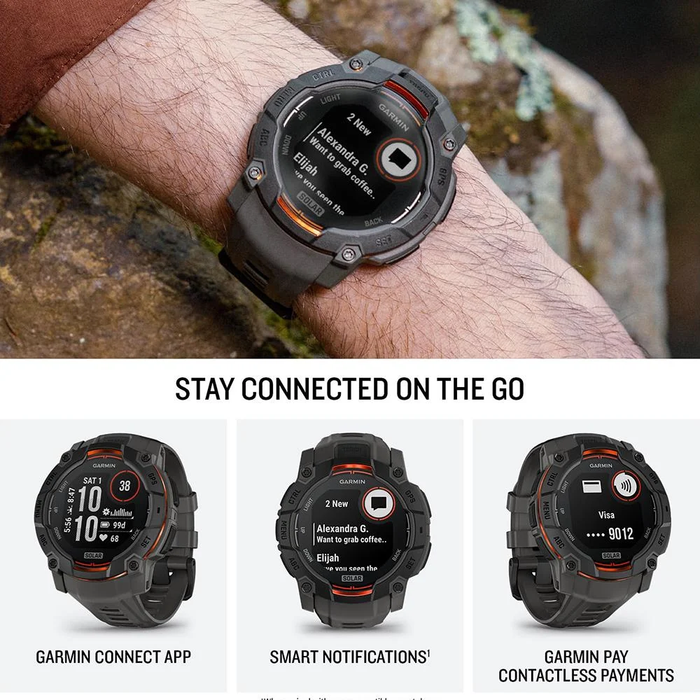 Garmin Instinct 3 50 mm GPS Smartwatch SOLAR Black with Accessories Bundle - Image 14