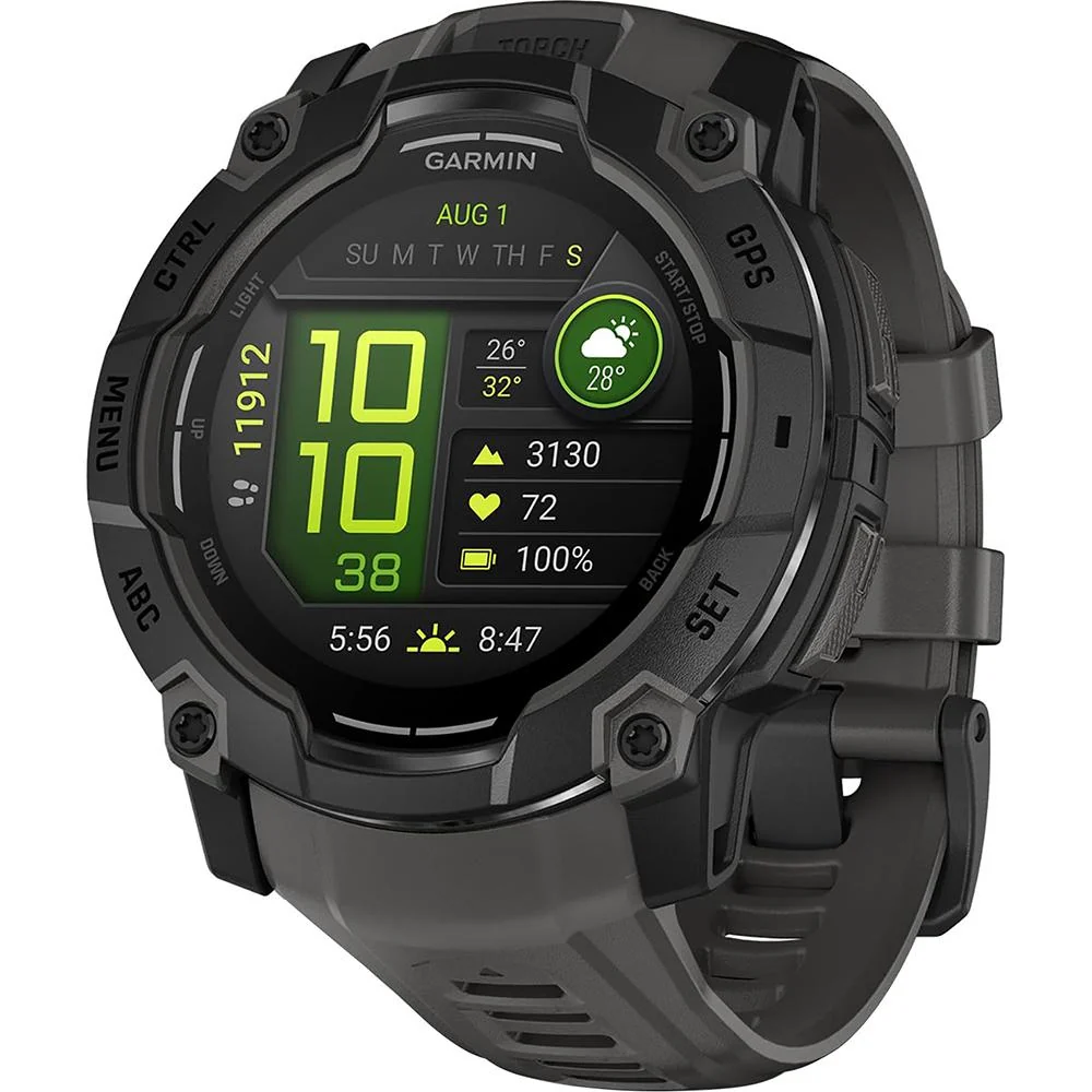 Garmin Instinct 3 50mm GPS Smartwatch, AMOLED, Black w/ Black Band + Accessories Bundle - Image 3