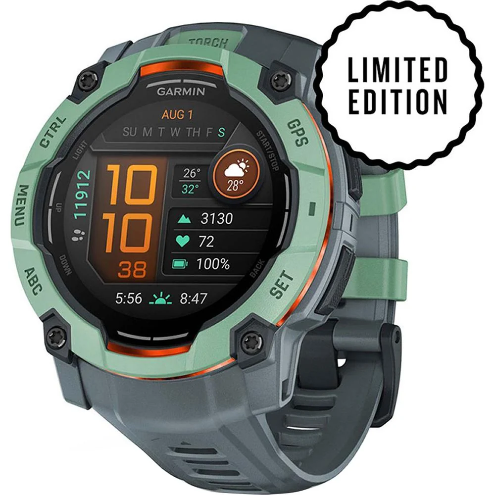 Garmin Instinct 3 50mm GPS Smartwatch, Neo Tropic w/ Twilight Band + Accessories Bundle - Image 3