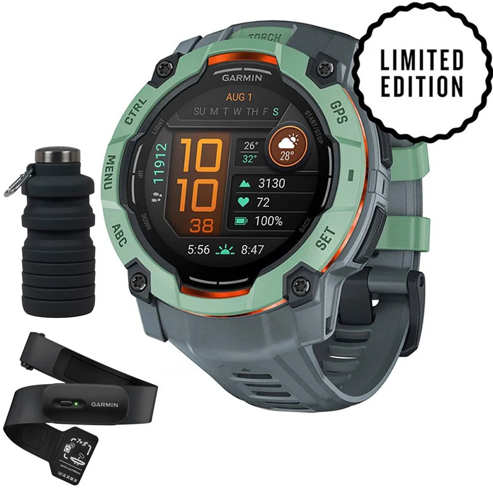 Garmin Instinct 3 50mm Outdoor GPS Smartwatch, AMOLED w/ HRM 200 (XS-S) Bundle - Image 2